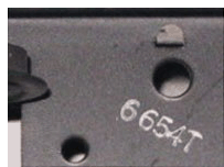 Bottom view showing rubber-stamped number