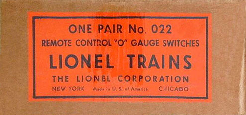 LIONEL 022-96 TWO LONG STRAIGHT RAILS FOR 'O' GAUGE SWITCH NEW H46A