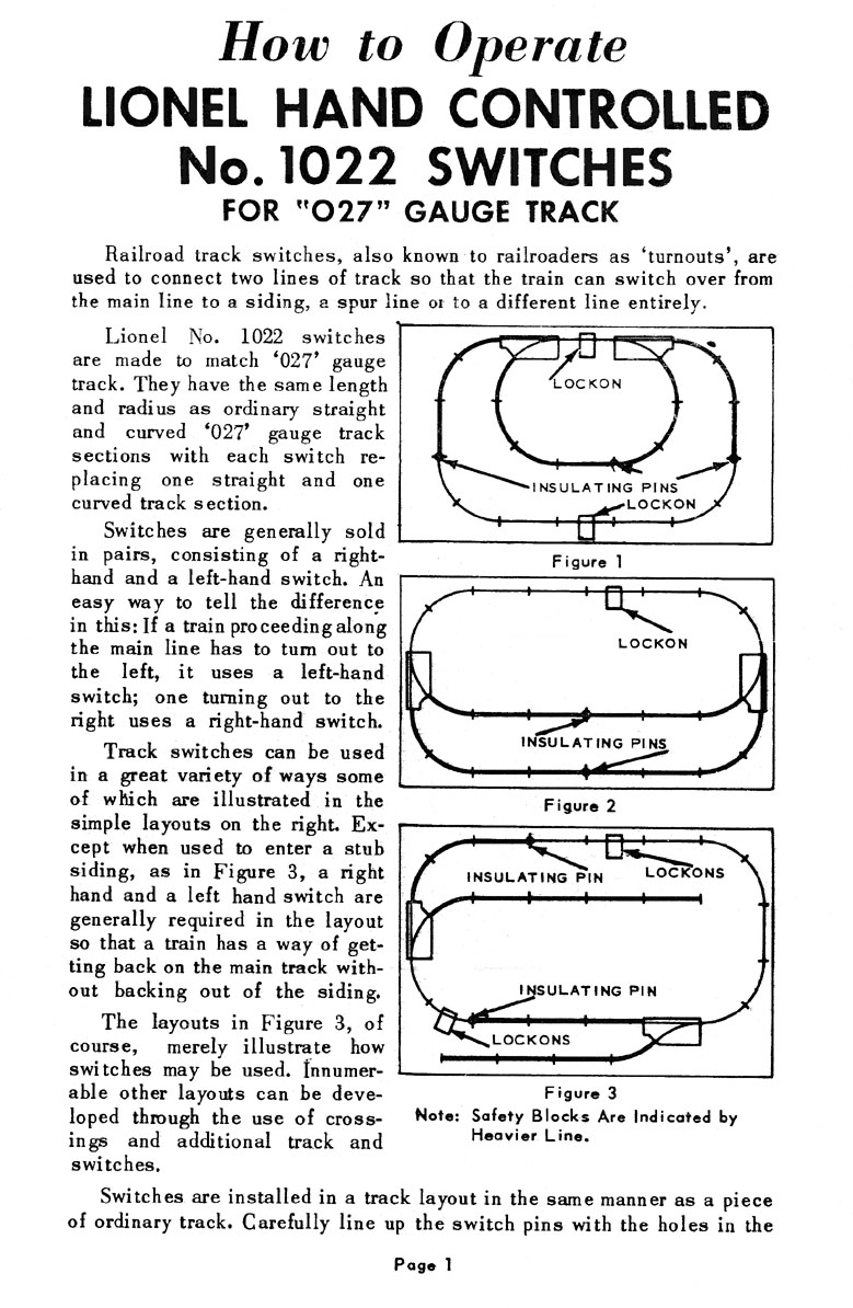 No. 1022-38 Instruction Sheet Page 1