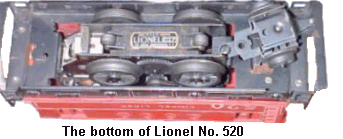 The bottom of the Lionel No. 520