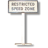 Marx Restricted Speed Zone Sign