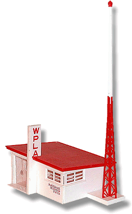 Plasticville Radio Station White Antenna Base O-S Scale 