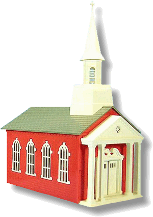 Plasticville Colonial Church White Lower Steeple Pieces No Glue O-S Scale 