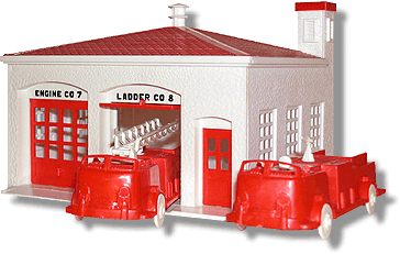 Plasticville Fire House Garage Door Red O-S Scale HTF 