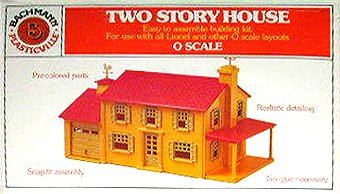 Platicville Two Story Colonial House Red Back Section O-S Scale Nice 