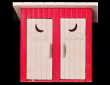 Red and White Outhouse