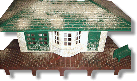 Plasticville Passenger Station Green Roof O-S Scale 